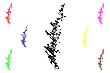Paijanne Gölü (Finlandiya Cumhuriyeti) harita vektör çizimi, çizim haritası