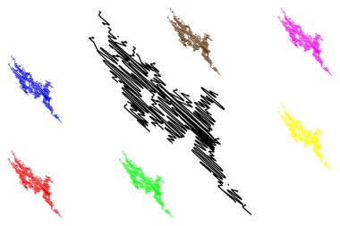 Pielinen Gölü (Finlandiya Cumhuriyeti) harita vektör çizimi, çizim çizimi Pielisjarvi haritası