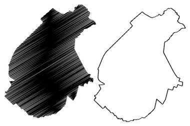 Oisterwijk Belediyesi (Hollanda Krallığı, Hollanda, Kuzey Brabant veya Noord-Brabant ili) harita vektör çizimi, çizim Dber arazi haritası,