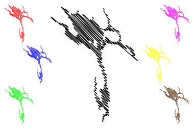 Storsjon Gölü (İsveç Krallığı) harita vektör çizimi, çizim Büyük Göl haritası