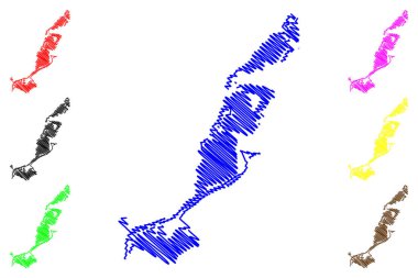 Tisza Gölü (Macaristan) harita vektör çizimi, çizim Kiskore Reservoir haritası