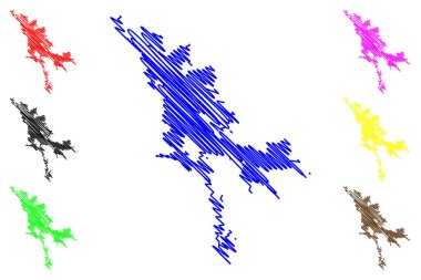 Vygozero Gölü (Rusya, Rusya Federasyonu, Karelia Cumhuriyeti) harita vektör çizimi, çizim Vygozero haritası