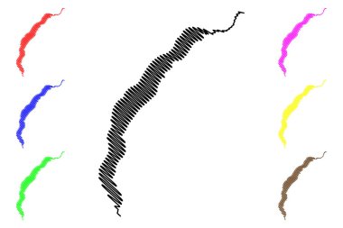 Lake Kanas (People's Republic of China, PRC) map vector illustration, scribble sketch Kanas map