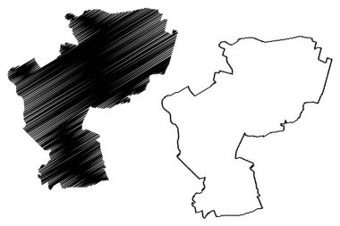 Sint-Michielsgestel belediyesi (Hollanda Krallığı, Hollanda, Kuzey Brabant veya Noord-Brabant bölgesi) harita vektör çizimi, çizim Sint Michielsgestel haritası