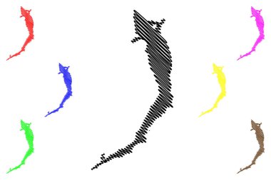 Lake Lundevatn (Kingdom of Norway) map vector illustration, scribble sketch Lundevatnet map