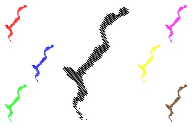 Lake Maggiore (Italian Republic, Italy, Switzerland, Swiss Confederation) map vector illustration, scribble sketch Lago Verbano map