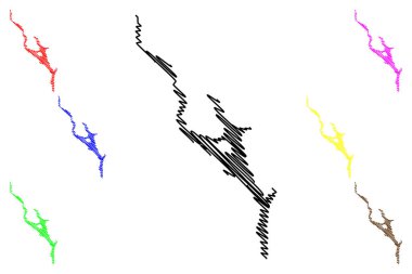 Lake Mjosa (Kingdom of Norway) map vector illustration, scribble sketch Mjosa map