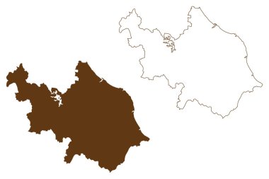 Bundaberg Bölgesi (Avustralya Cumhuriyeti, Queensland eyaleti) harita vektör çizimi, çizim Bundaberg haritası
