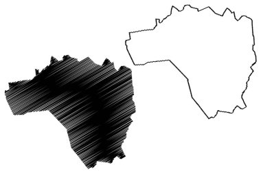 Veldhoven belediyesi (Hollanda Krallığı, Hollanda, Kuzey Brabant veya Noord-Brabant ili) harita vektör çizimi, çizim haritası