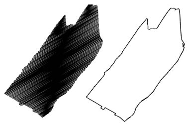 Voorschoten belediyesi (Hollanda Krallığı, Hollanda, Güney Hollanda veya Zuid-Hollanda eyaleti) harita çizimi, çizim haritası