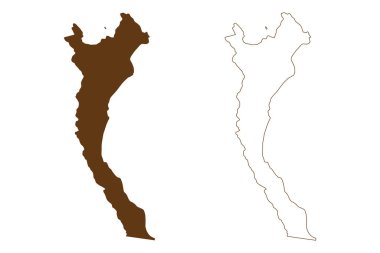 Yarrabah Aborjin Shire 'si (Avustralya Cumhuriyeti, Queensland Eyaleti) harita vektör çizimi, karalama çizimi Yarrabah haritası