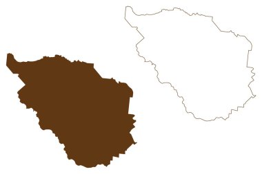 Etheridge Shire (Avustralya Cumhuriyeti, Queensland eyaleti) harita vektör illüstrasyonu, çizim Etheridge haritası