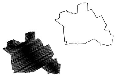 Woerden şehir ve belediyesi (Hollanda Krallığı, Hollanda, Utrecht ili) harita vektör çizimi, çizim haritası