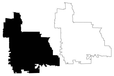 Gresham City, Oregon (ABD şehirleri, Amerika Birleşik Devletleri, ABD) harita vektör ilüstrasyonu, çizim şehir Gresham haritası