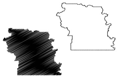 Fraser Vadisi Bölgesel Bölgesi (Kanada, Britanya Kolumbiyası veya BC Eyaleti, Kuzey Amerika) harita vektör çizimi, çizim Fraser Vadisi haritası
