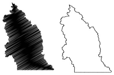 Doğu Kootenay Bölgesel Bölgesi (Kanada, Britanya Kolumbiyası veya BC Eyaleti, Kuzey Amerika) harita vektör çizimi, çizim çizimi RDEK haritası
