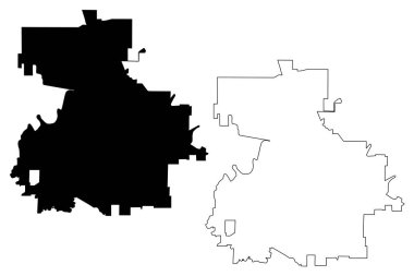 Wichita Falls City, Teksas (ABD şehirleri, Amerika Birleşik Devletleri, ABD) harita vektör çizimi, Wichita Falls harita şehri