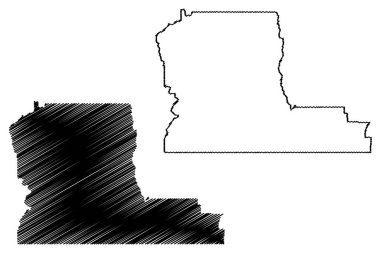 Kootenay Sınır Bölgesi (Kanada, Britanya Kolumbiyası veya BC Eyaleti, Kuzey Amerika) harita vektör çizimi, çizim çizimi Kootenay Sınır haritası