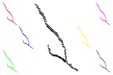 Lake Takla (Canada, North America) map vector illustration, scribble sketch map