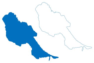 Etang Saumatre Gölü (Hispaniola Adası, Haiti Cumhuriyeti veya Hayti, Dominik Cumhuriyeti) harita vektör çizimi, çizim çizimi Saumatre, Azuei haritası