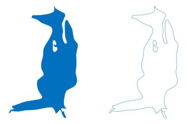 Rannasee Gölü (Almanya Federal Cumhuriyeti, Avusturya) harita vektör çizimi, çizim Rannastausee haritası