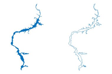 Krasnoyarsk Lake (Russian Federation, Russia) map vector illustration, scribble sketch Reservoir Krasnoyarsk sea, Dam map