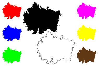 Ibadan şehri (Nijerya Federal Cumhuriyeti, Oyo State) harita vektör çizimi, çizim Ibadan Metropolis haritası