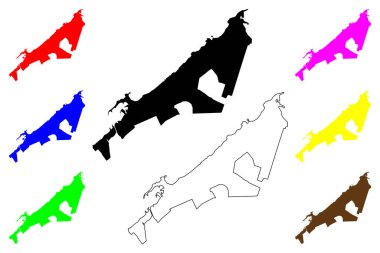 İskenderiye şehri (Arap Mısır Cumhuriyeti) harita vektör çizimi, çizim Alexandria Metropolis haritası