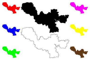 Xuzhou şehri (Çin Halk Cumhuriyeti, PRC) harita vektör çizimi, çizim Pengcheng, Hsu-chou, Suchow il-düzeyinde şehir haritası