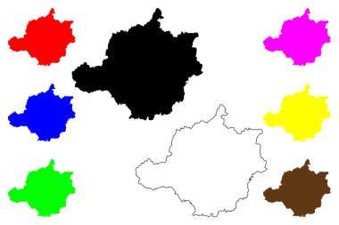 Baoding City (Çin Halk Cumhuriyeti, PRC) harita vektör illüstrasyonu, kroki çizimi Paoting, Baozhou veya Qingyuan ilçe şehir haritası