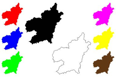 Ganzhou şehri (Çin Halk Cumhuriyeti, PRC) harita vektör illüstrasyonu, karalama Kanchow ilçe şehir haritası