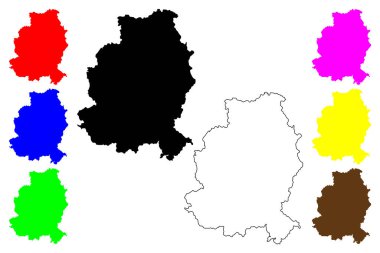Jilin şehri (Çin Halk Cumhuriyeti, PRC) harita vektör illüstrasyonu, çizim Chi-lin, Kirin ilçe şehir haritası