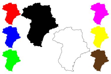 Qinhuangdao şehri (Çin Halk Cumhuriyeti, PRC) harita vektör çizimi, çizim Qinhuangdao ilçe şehir haritası