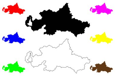 Taian şehri (Çin Halk Cumhuriyeti, PRC) harita vektör illüstrasyonu, Tai 'an ilçe şehir haritası çizimi