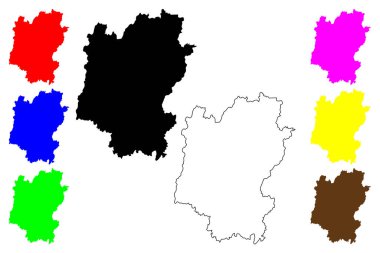 Guilin şehri (Çin Halk Cumhuriyeti, PRC) harita vektör illüstrasyonu, çizim Kweilin ilçe şehir haritası
