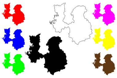 Shangrao şehri (Çin Halk Cumhuriyeti, PRC) harita vektör illüstrasyonu, çizim Shangjao ilçe şehir haritası