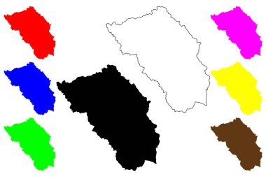 Zaozhuang şehri (Çin Halk Cumhuriyeti, PRC) harita vektör illüstrasyonu, karalama şeması Tsaochwang ilçe şehir haritası