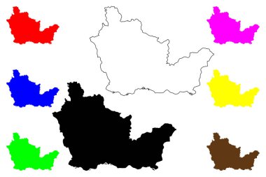 Xinxiang şehri (Çin Halk Cumhuriyeti, PRC) harita vektör illüstrasyonu, çizim Sinsiang ilçe şehir haritası