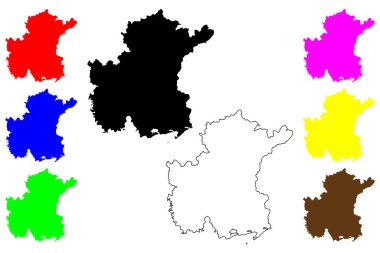 Maoming Şehri (Çin Halk Cumhuriyeti, PRC) harita vektör illüstrasyonu, karalama skeç mowming ilçe şehir haritası