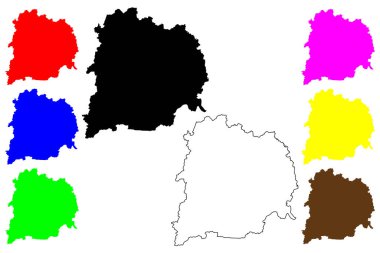 Yichang şehri (Çin Halk Cumhuriyeti, PRC) harita vektör illüstrasyonu, karalama Ichang ilçe şehir haritası