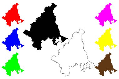 Chaozhou şehri (Çin Halk Cumhuriyeti, PRC) harita vektör çizimi, Chiuchow, Chaochow veya Teochew il şehir haritası çizimi