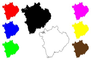 Nanchong Şehri (Çin Halk Cumhuriyeti, PRC) harita vektör illüstrasyonu, karalama taslağı Nanchung il şehir haritası