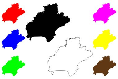 Jiaxing Şehri (Çin Halk Cumhuriyeti, PRC) harita vektör illüstrasyonu, çizim Kash ilçe şehir haritası