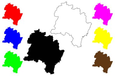 Rizhao şehri (Çin Halk Cumhuriyeti, PRC) harita vektör illüstrasyonu, karalama şeması Jihchao ilçe şehir haritası