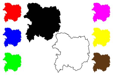 Baoji şehri (Çin Halk Cumhuriyeti, PRC) harita vektör ilüstrasyonu, çizim Pao-chi, Paoki ilçe şehir haritası