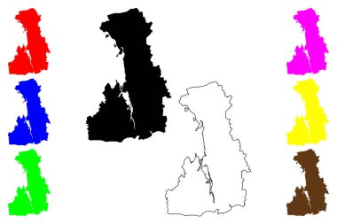 Yangzhou şehri (Çin Halk Cumhuriyeti, PRC) harita vektör çizimi, çizim Yangchow ilçe şehir haritası