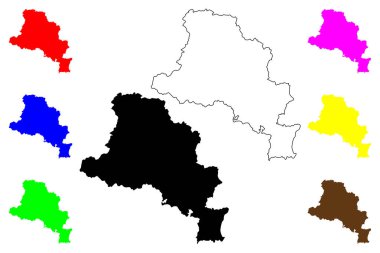 Pingdingshan şehri (Çin Halk Cumhuriyeti, PRC) harita vektör çizimi, karalama çizimi Pingtingshan veya Eagle-level şehir haritası