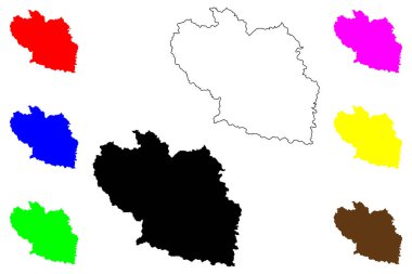 Changzhi şehri (Çin Halk Cumhuriyeti, PRC) harita vektör illüstrasyonu, çizim Ch 'ang-chih Şehir haritası