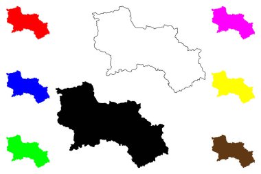 Shangqiu şehri (Çin Halk Cumhuriyeti, PRC) harita vektör ilüstrasyonu, karalama skeci Shangkiu ilçe şehir haritası