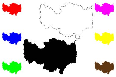 Xinyang şehri (Çin Halk Cumhuriyeti, PRC) harita vektör illüstrasyonu, çizim Sinyang ilçe şehir haritası